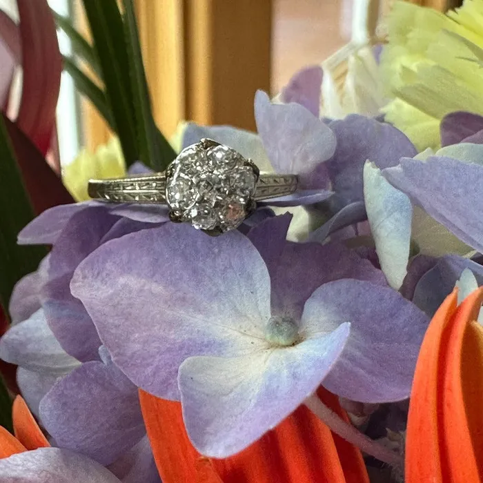 ONeills Estate Jewelry Rings 1014 Karat Yellow White Gold Vintage Ring 10000643 ONeills Estate Jewelry Rings 1014 Karat Yellow White Gold Vintage Ring 10000643