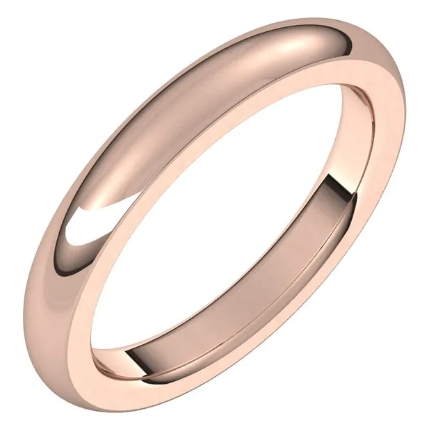 Rings 14K Rose Gold 3 mm Half Round Comfort Fit Heavy Wedding Band TreasureFineJewelers Rings 14K Rose Gold 3 mm Half Round Comfort Fit Heavy Wedding Band TreasureFineJewelers