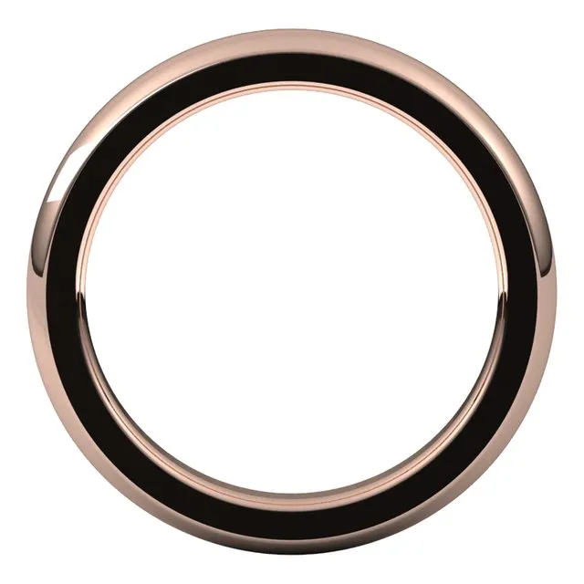 Rings 14K Rose Gold 3 mm Half Round Comfort Fit Heavy Wedding Band TreasureFineJewelers
