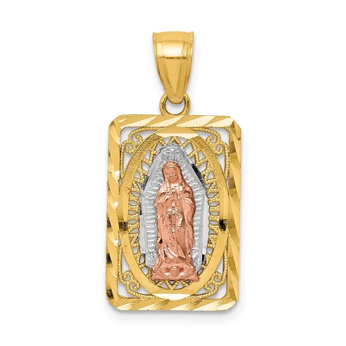 Rings 14k Twotone wWhite Rhodium DC Lady of Guadalupe Pendant TreasureFineJewelers Rings 14k Twotone wWhite Rhodium DC Lady of Guadalupe Pendant TreasureFineJewelers