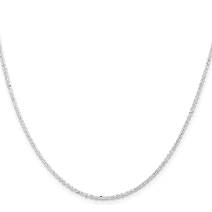 Rings TreasureFineJewelers Sterling Silver 185mm Diamondcut Forzantina Cable Chain