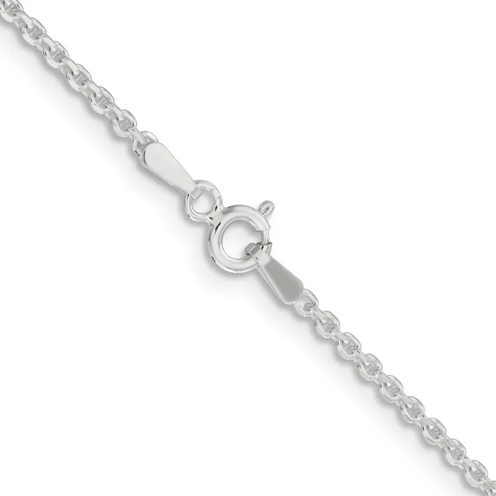 Rings TreasureFineJewelers Sterling Silver 185mm Diamondcut Forzantina Cable Chain