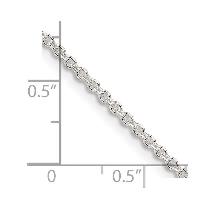 Rings TreasureFineJewelers Sterling Silver 185mm Diamondcut Forzantina Cable Chain