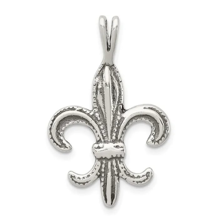 Rings TreasureFineJewelers Sterling Silver Fleur De Lis Charm