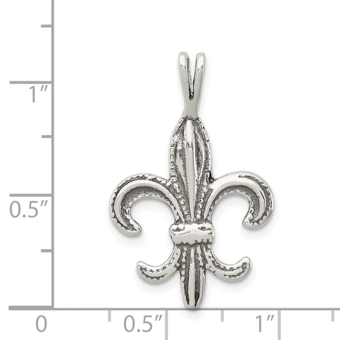 Rings TreasureFineJewelers Sterling Silver Fleur De Lis Charm
