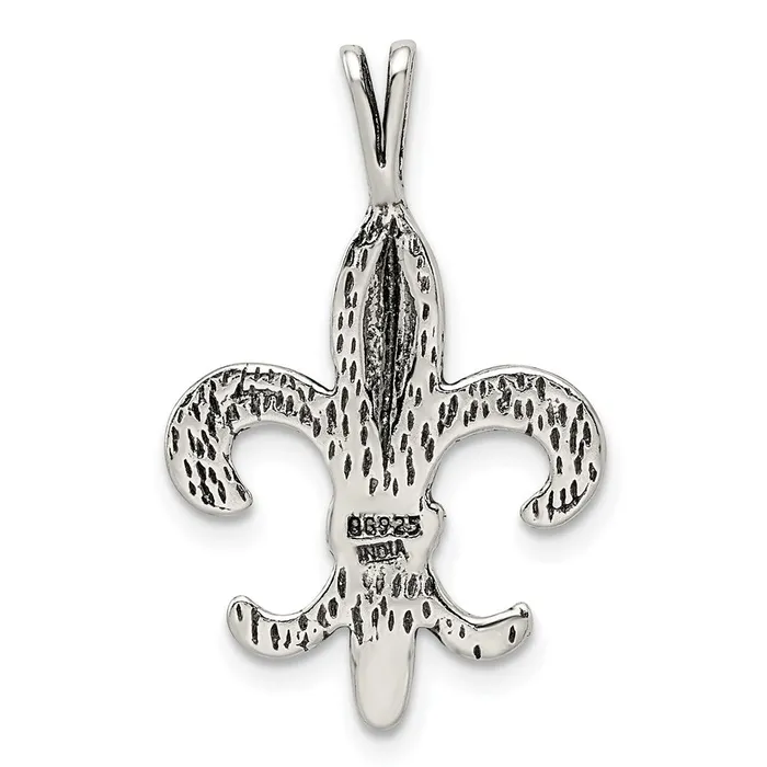 Rings TreasureFineJewelers Sterling Silver Fleur De Lis Charm