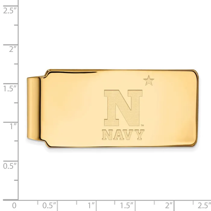 Rings TreasureFineJewelers Sterling Silver Goldplated US Naval Academy Money Clip