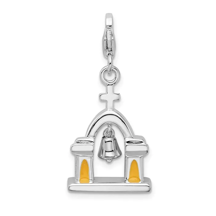 Sterling Silver Amore La Vita Rhpl 3D Enameled Church Moving Bell Charm TreasureFineJewelers Rings