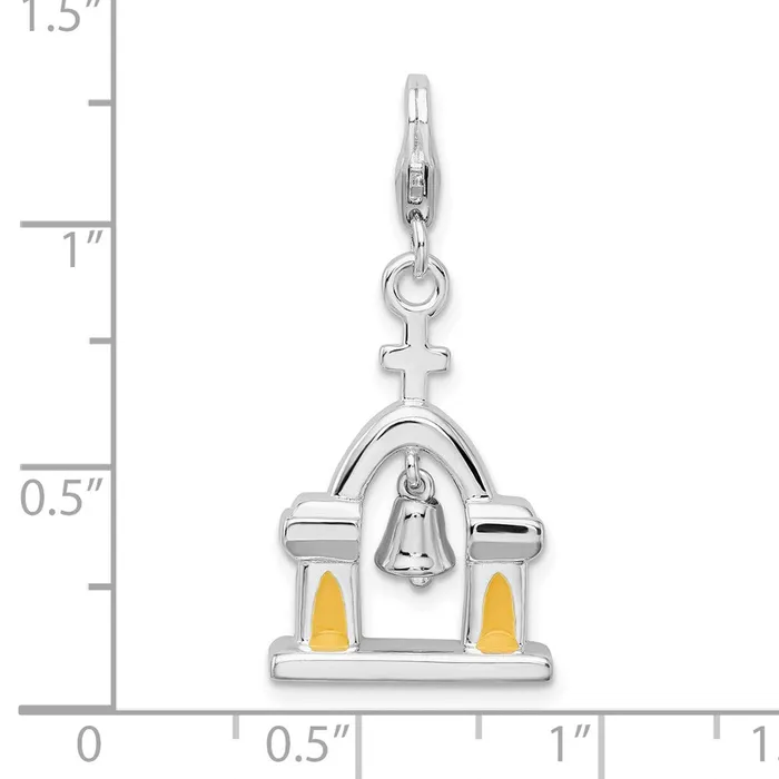 Sterling Silver Amore La Vita Rhpl 3D Enameled Church Moving Bell Charm TreasureFineJewelers Rings