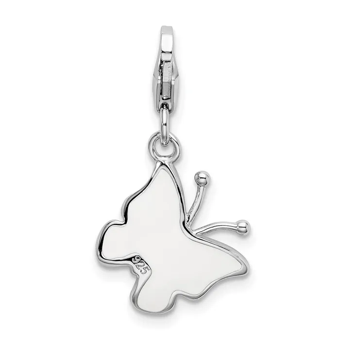 Sterling Silver Amore La Vita Rhodiumplated Enameled Butterfly Charm TreasureFineJewelers Rings
