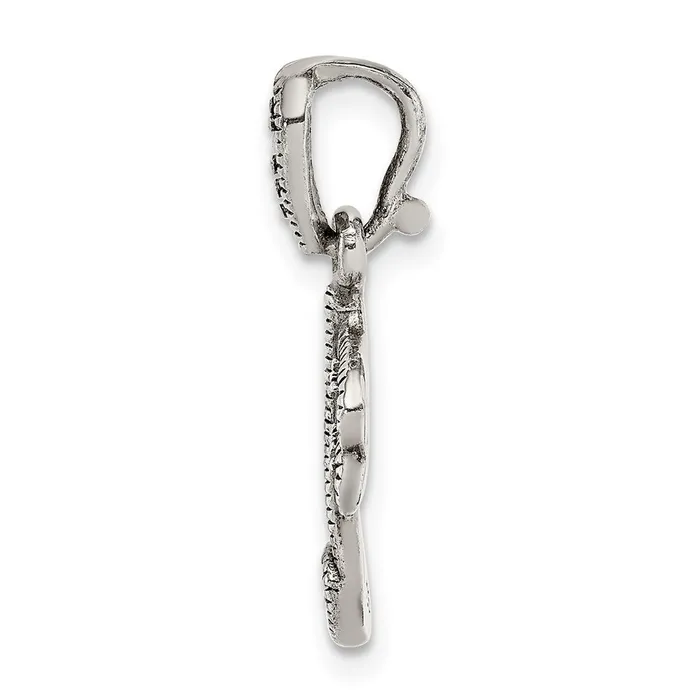 Sterling Silver Antiqued Marcasite Music Note Pendant TreasureFineJewelers Necklaces