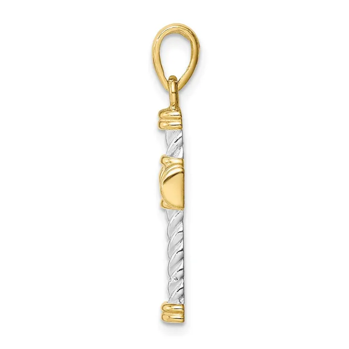 Sterling Silver Gold Tone Twisted Cross Pendant TreasureFineJewelers Rings
