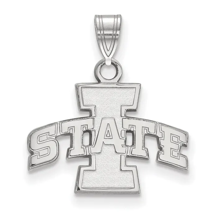 Sterling Silver Rhodiumplated Iowa State University Small Pendant TreasureFineJewelers Necklaces