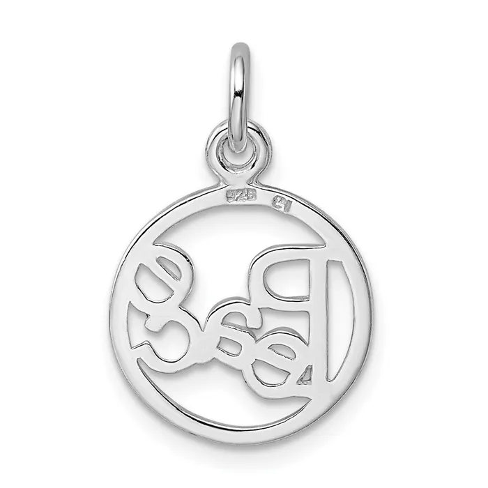 Sterling Silver Rhodiumplated Peace Circle Charm TreasureFineJewelers Rings