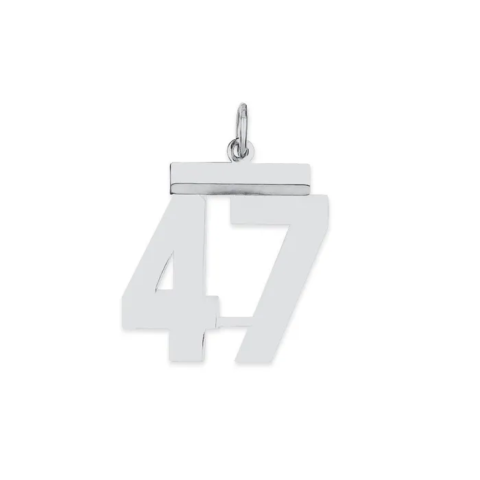 SterlingSilver Rhodiumplated Polished Number 47 Charm TreasureFineJewelers Rings SterlingSilver Rhodiumplated Polished Number 47 Charm TreasureFineJewelers Rings