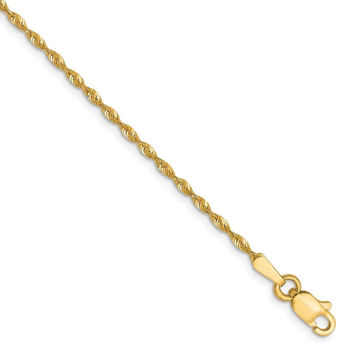 TreasureFineJewelers 10K 15mm DiamondCut Lightweight Rope Chain Necklaces TreasureFineJewelers 10K 15mm DiamondCut Lightweight Rope Chain Necklaces