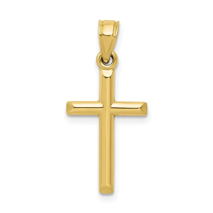 TreasureFineJewelers 10k Polished Hollow Cross Pendant Necklaces