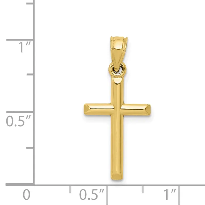 TreasureFineJewelers 10k Polished Hollow Cross Pendant Necklaces