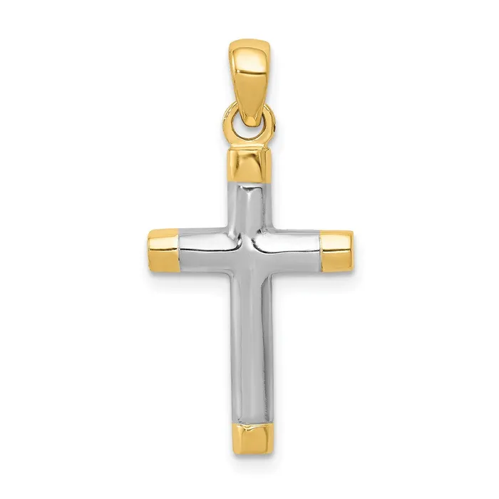 TreasureFineJewelers 14k Twotone Cross Pendant Rings
