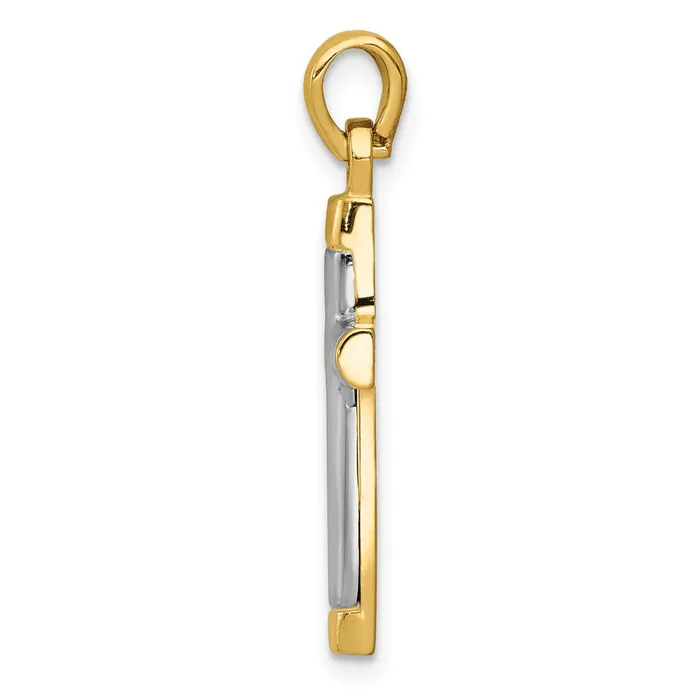 TreasureFineJewelers 14k Twotone Cross Pendant Rings