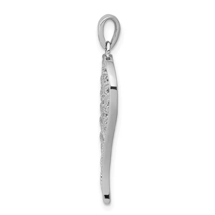 TreasureFineJewelers 14k White Gold Diamond Openwork Wing Pendant Rings