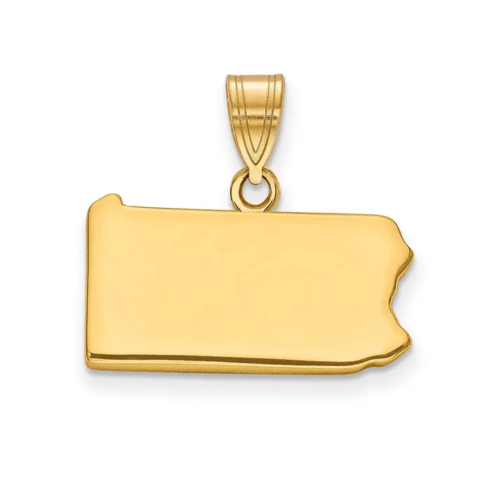 TreasureFineJewelers 14k Yellow Gold Pennsylvania State Pendant PreStyled Sets TreasureFineJewelers 14k Yellow Gold Pennsylvania State Pendant PreStyled Sets