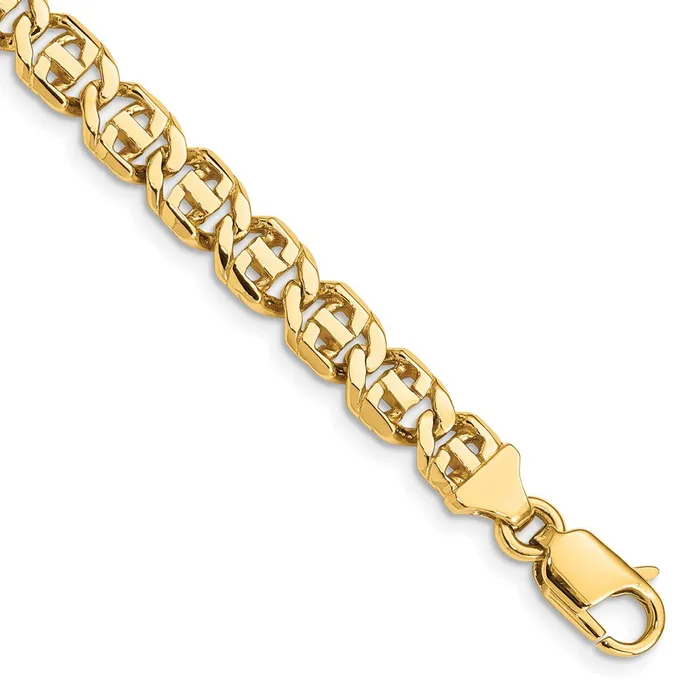 TreasureFineJewelers Bracelets 14K 7 inch 675mm Hand Polished Fancy Link with Lobster Clasp Bracelet TreasureFineJewelers Bracelets 14K 7 inch 675mm Hand Polished Fancy Link with Lobster Clasp Bracelet