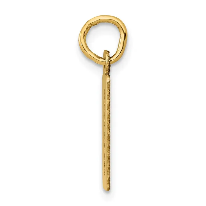 TreasureFineJewelers Charm Necklaces 14k Small Elongated Number 0 Charm