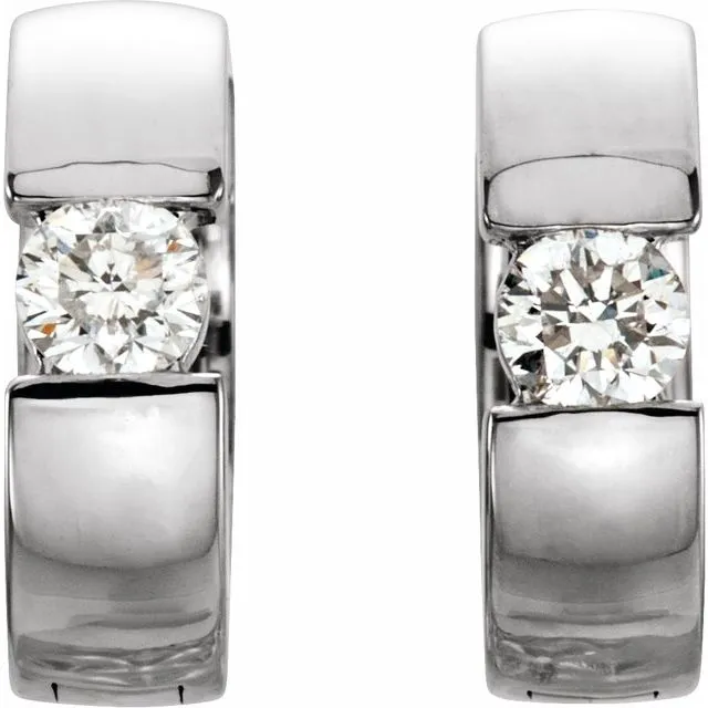 TreasureFineJewelers Earrings Platinum 14 CTW Diamond Hinged Earrings