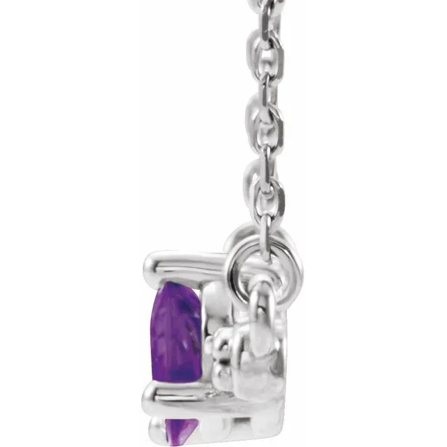 TreasureFineJewelers Necklaces 14K White Amethyst 110 CTW Diamond 18 Necklace