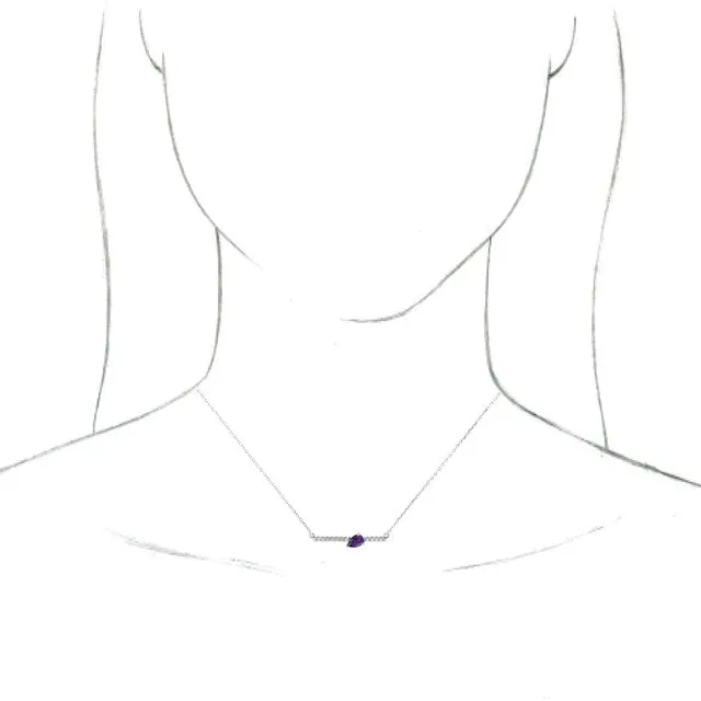 TreasureFineJewelers Necklaces 14K White Amethyst 110 CTW Diamond 18 Necklace