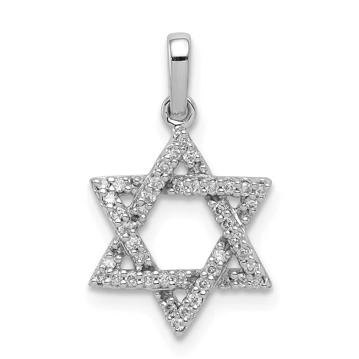 TreasureFineJewelers Necklaces 14k White Gold Diamond Star of David Pendant TreasureFineJewelers Necklaces 14k White Gold Diamond Star of David Pendant