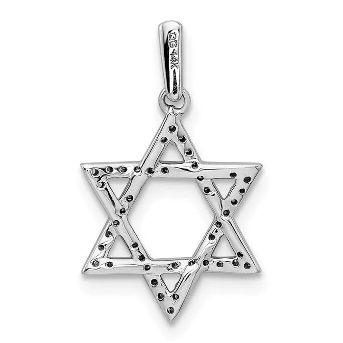 TreasureFineJewelers Necklaces 14k White Gold Diamond Star of David Pendant