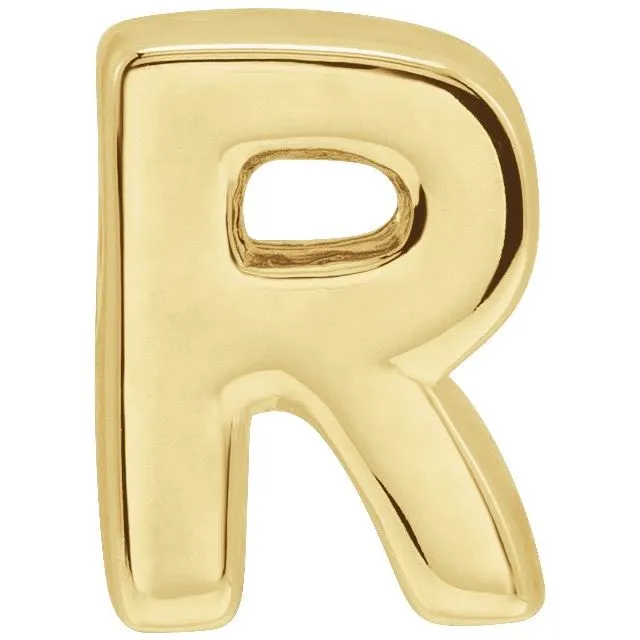 TreasureFineJewelers Necklaces 14K Yellow Gold Block Initial R Slide Pendant TreasureFineJewelers Necklaces 14K Yellow Gold Block Initial R Slide Pendant