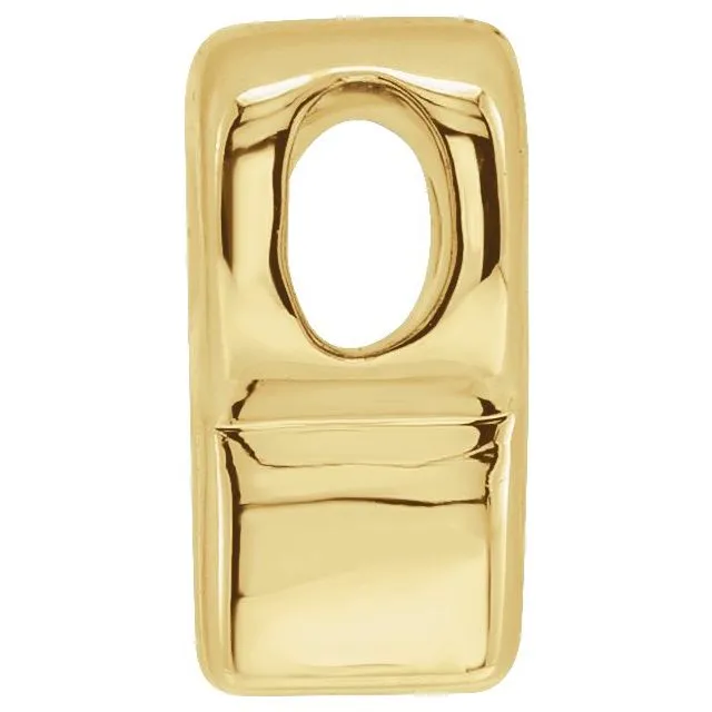 TreasureFineJewelers Necklaces 14K Yellow Gold Block Initial R Slide Pendant