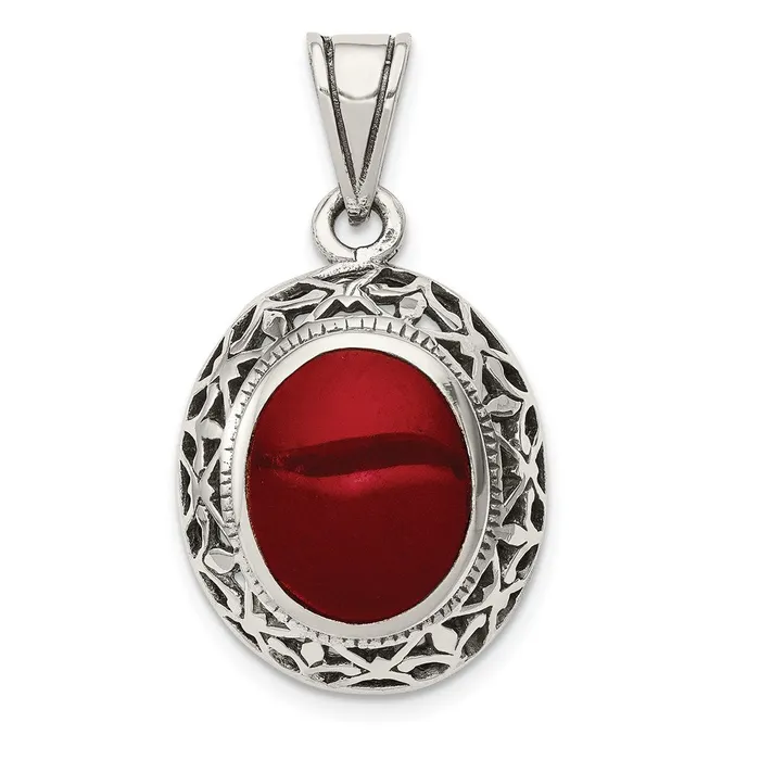 TreasureFineJewelers Necklaces Sterling Silver Carnelian Pendant