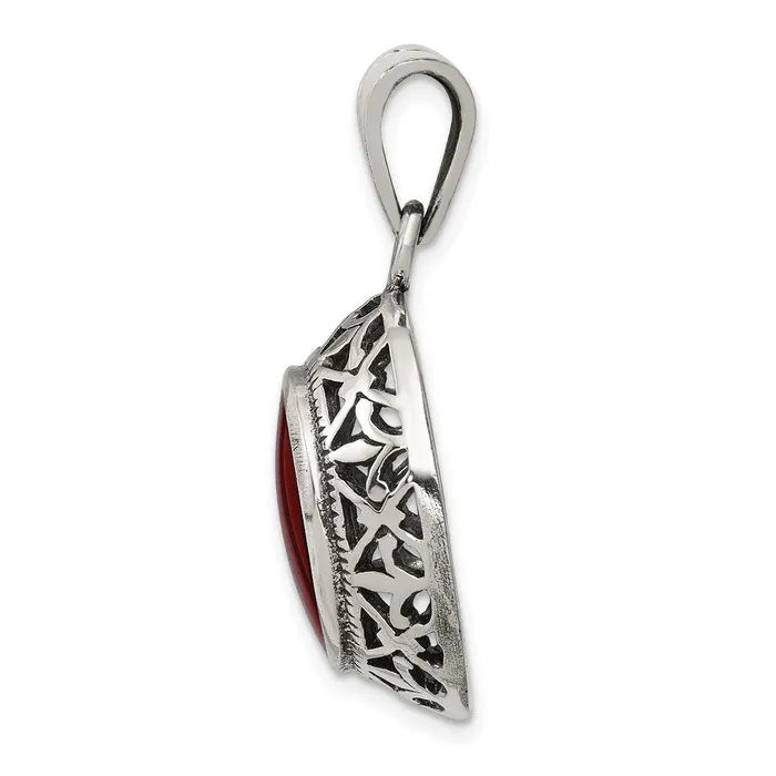 TreasureFineJewelers Necklaces Sterling Silver Carnelian Pendant