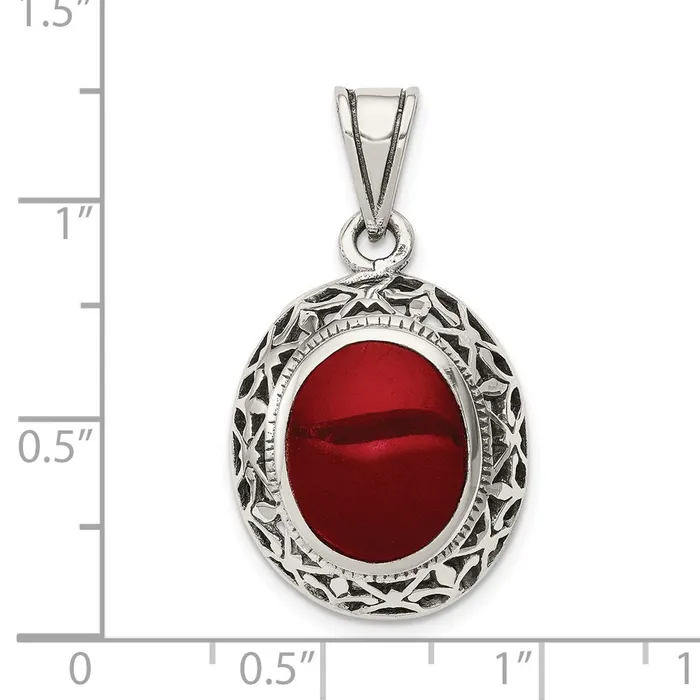 TreasureFineJewelers Necklaces Sterling Silver Carnelian Pendant