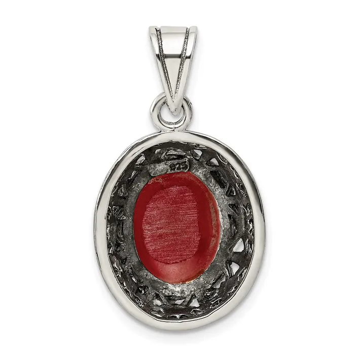 TreasureFineJewelers Necklaces Sterling Silver Carnelian Pendant