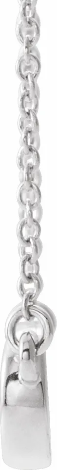TreasureFineJewelers Necklaces Sterling Silver Freeform Bar 18 Necklace