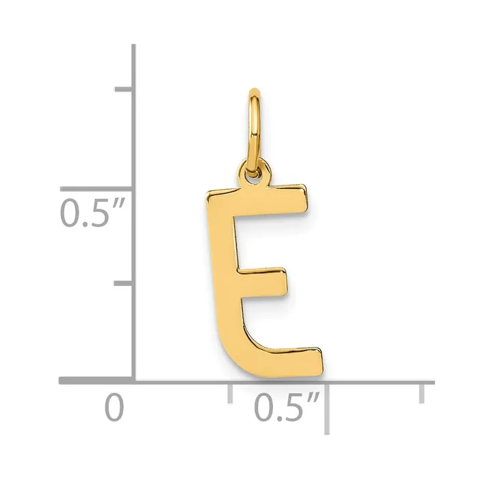 TreasureFineJewelers Necklaces Sterling Silver Goldplated Letter E Initial Pendant
