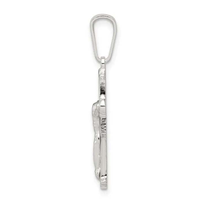 TreasureFineJewelers Necklaces Sterling Silver Polished Crucifix Pendant