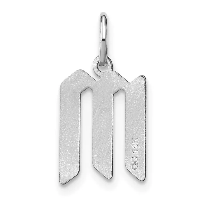 TreasureFineJewelers Necklaces Sterling Silver Rhodiumplated Letter M Initial Pendant