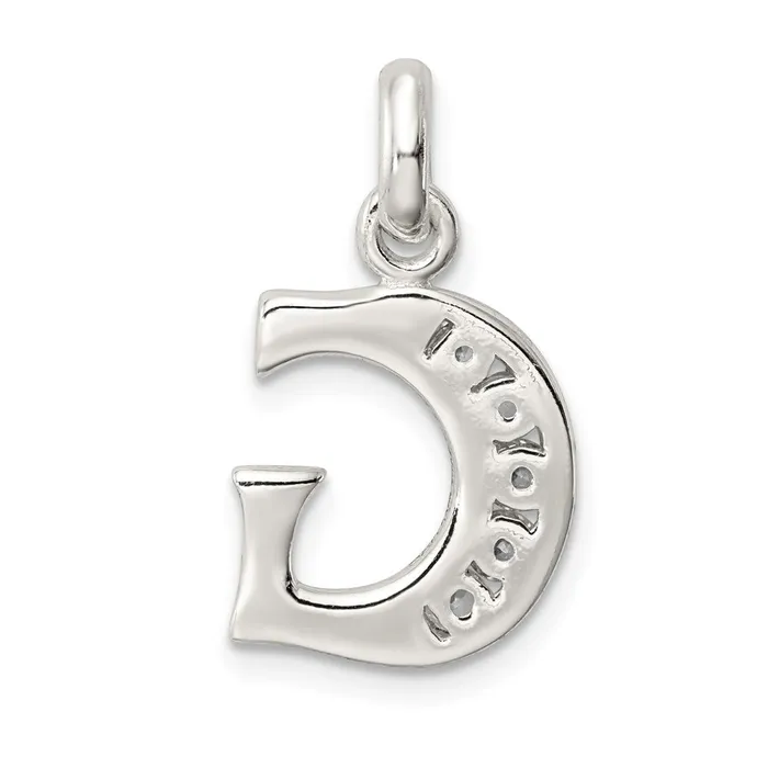 TreasureFineJewelers Necklaces Sterling Silver White CZ Letter G Initial Pendant