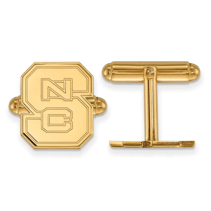 TreasureFineJewelers PreStyled Sets 14K Yellow Gold North Carolina State University Cuff Link TreasureFineJewelers PreStyled Sets 14K Yellow Gold North Carolina State University Cuff Link