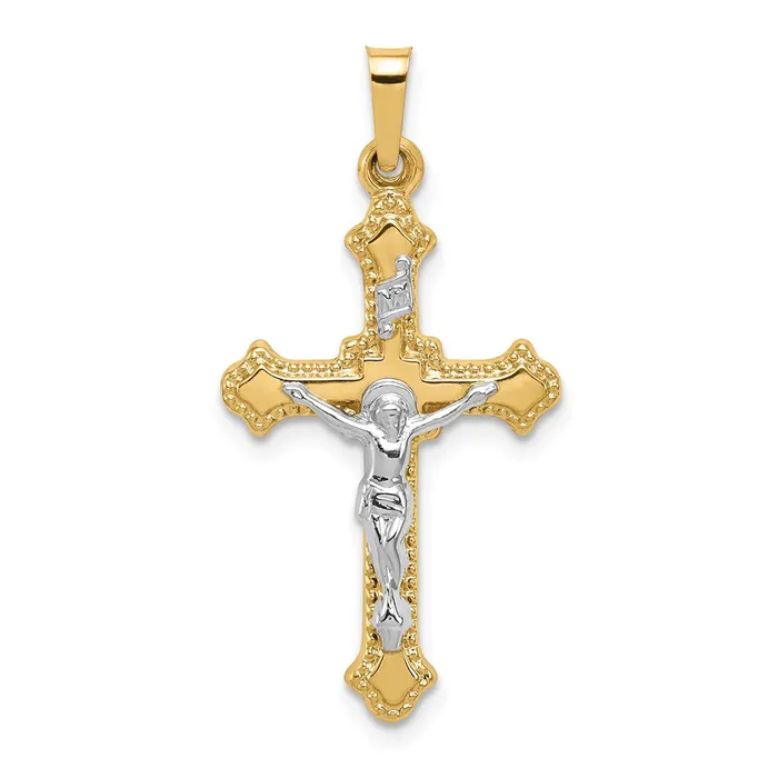 TreasureFineJewelers Rings 14k Twotone Polished INRI Crucifix Pendant