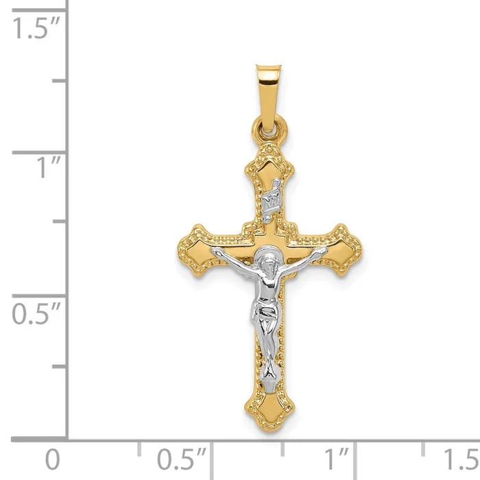 TreasureFineJewelers Rings 14k Twotone Polished INRI Crucifix Pendant