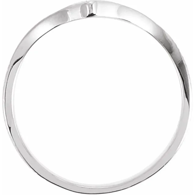 TreasureFineJewelers Rings 14K White Grooved V Ring