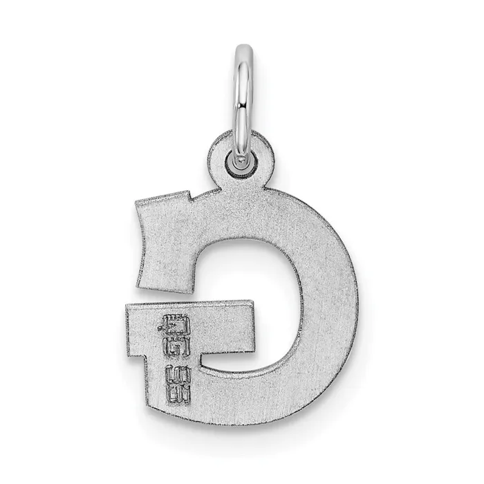 TreasureFineJewelers Rings Sterling Silver Rhodiumplated Block Letter G Initial Charm