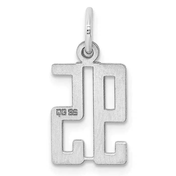 TreasureFineJewelers Rings Sterling SilverRhodiumplated Elongated Number 95 Charm